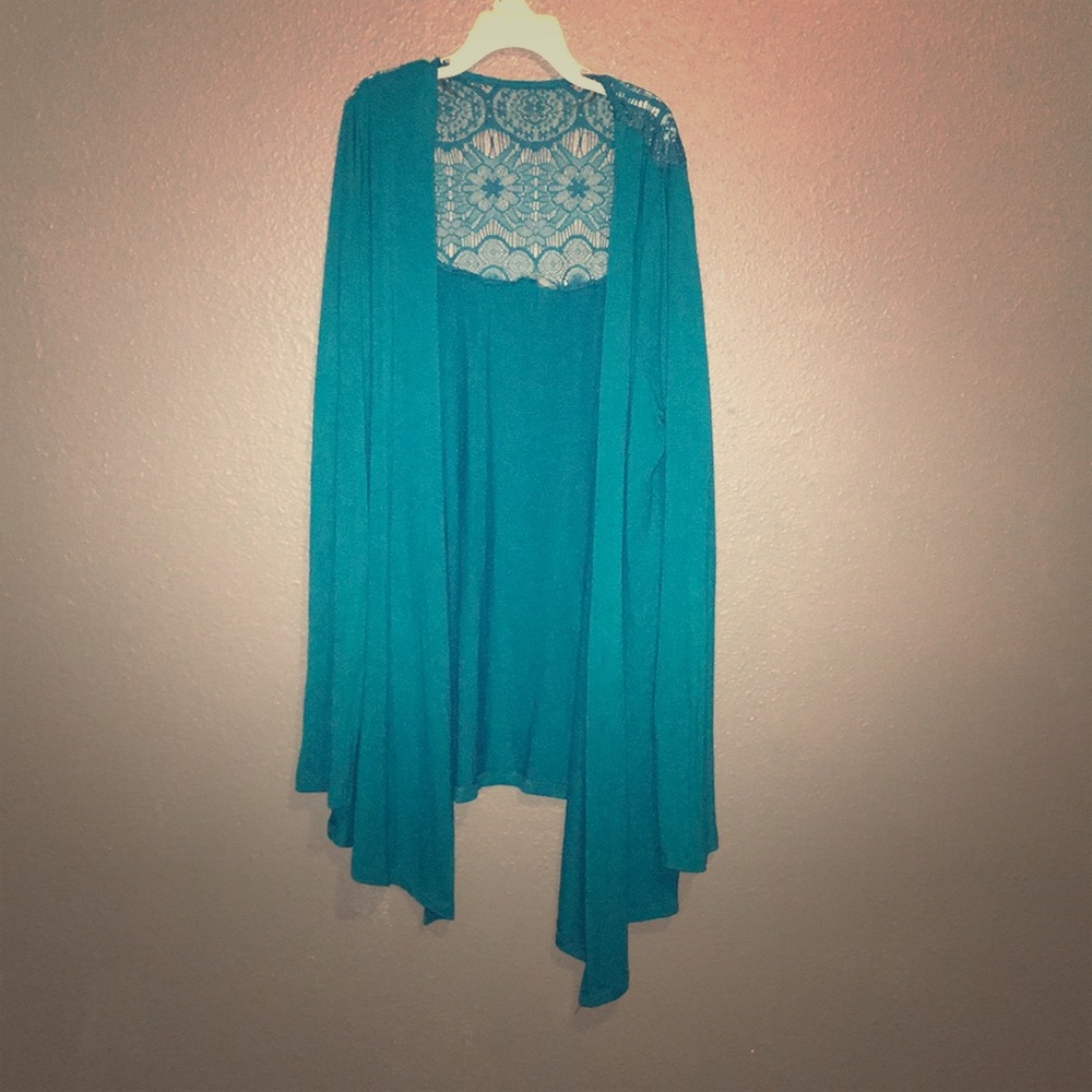 Teal cardigan